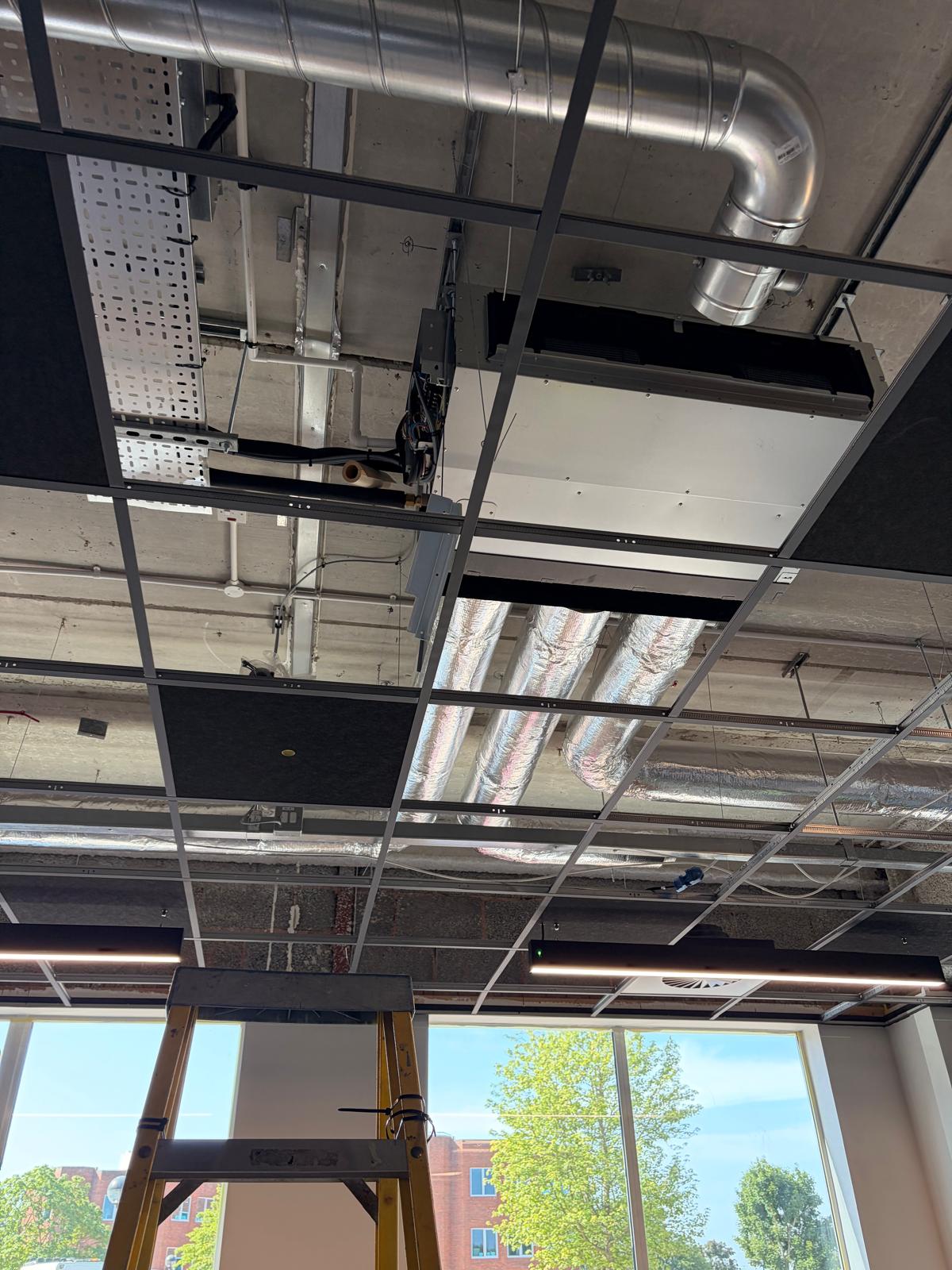 Ceiling void first fix, Office fit-out